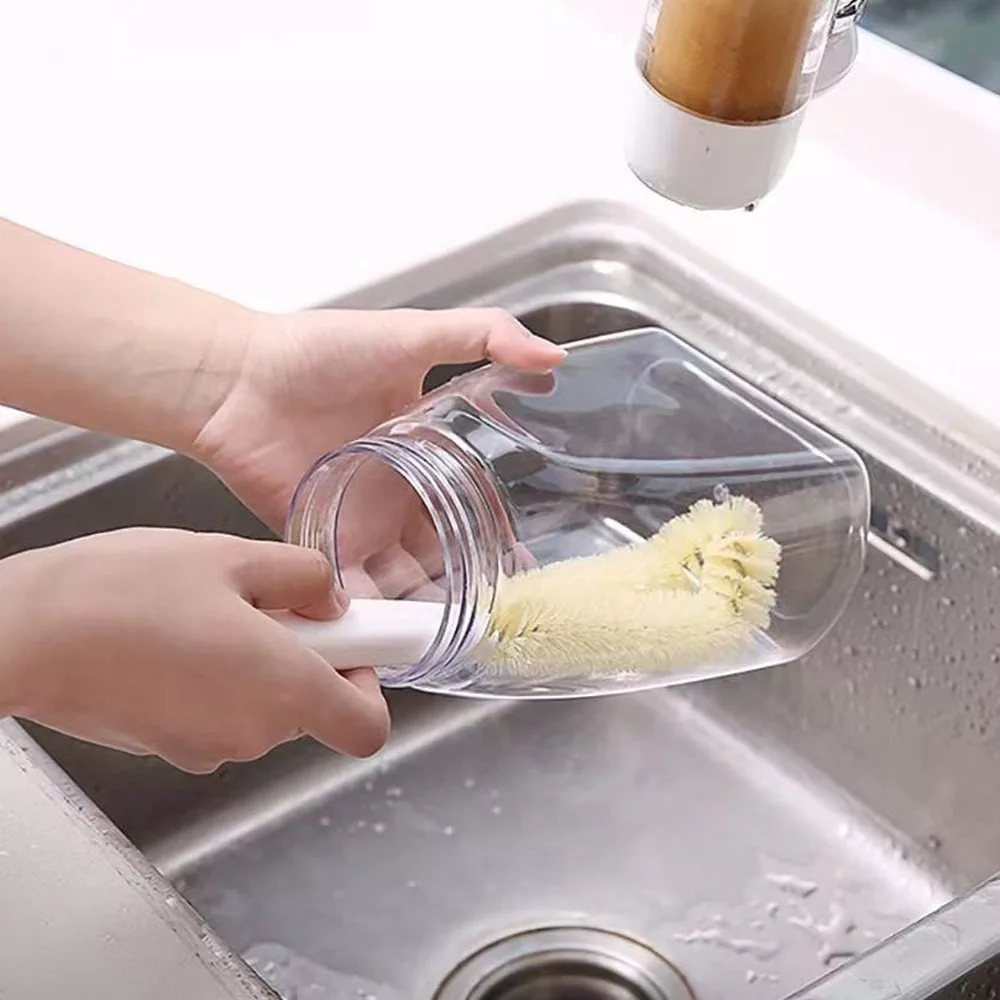 SPAZZOLA LAVAPIATTI CON MANICO STOVIGLIE SETOLE RIGIDE PULIZIA PADELLE