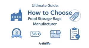 Hướng dẫn đầy đủ bằng infographic để chọn nhà sản xuất túi đựng thực phẩm tốt nhất với các tiêu chí lựa chọn chính và xây dựng thương hiệu Artfullife