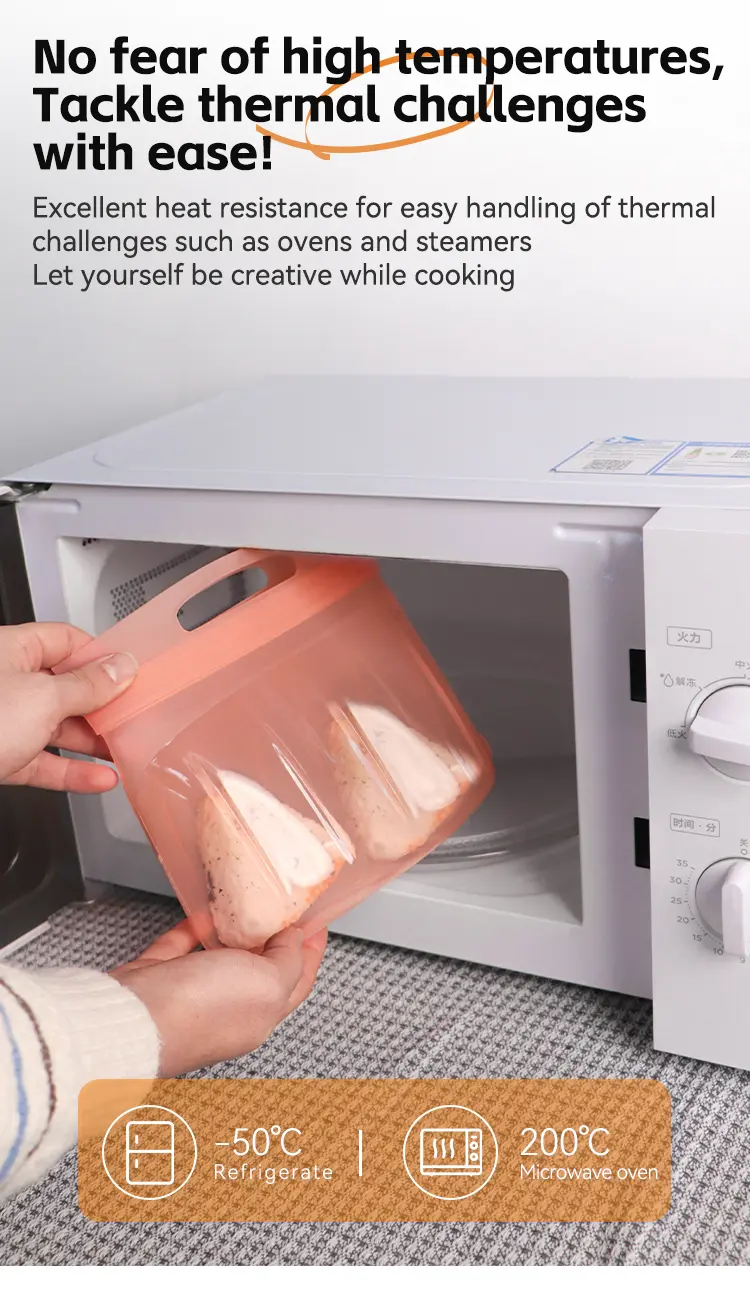 Moonmoon Sacchetti per alimenti in silicone, riutilizzabili, per congelatore, senza BPA, per la preparazione dei pasti e la cottura in batch, lavabili in lavastoviglie e nel microonde, set da 2 pezzi